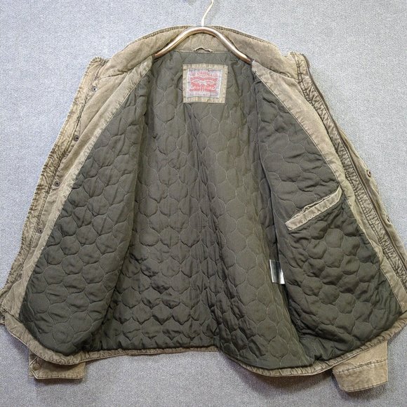 Levis Trucker Field Canvas Jacket Mens Large Quilt Lined Chore Workwear Surplus - Picture 10 of 15